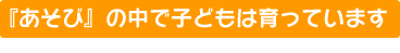 『あそび』の中で子どもは育っています